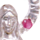 クロスチャーム付マリア様ペンダント 7月(ルビー)